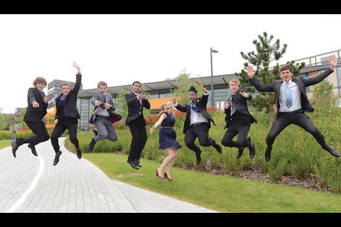 B&Q’s youth board on the day of the final presentation to the senior board outside the retailer’s head office